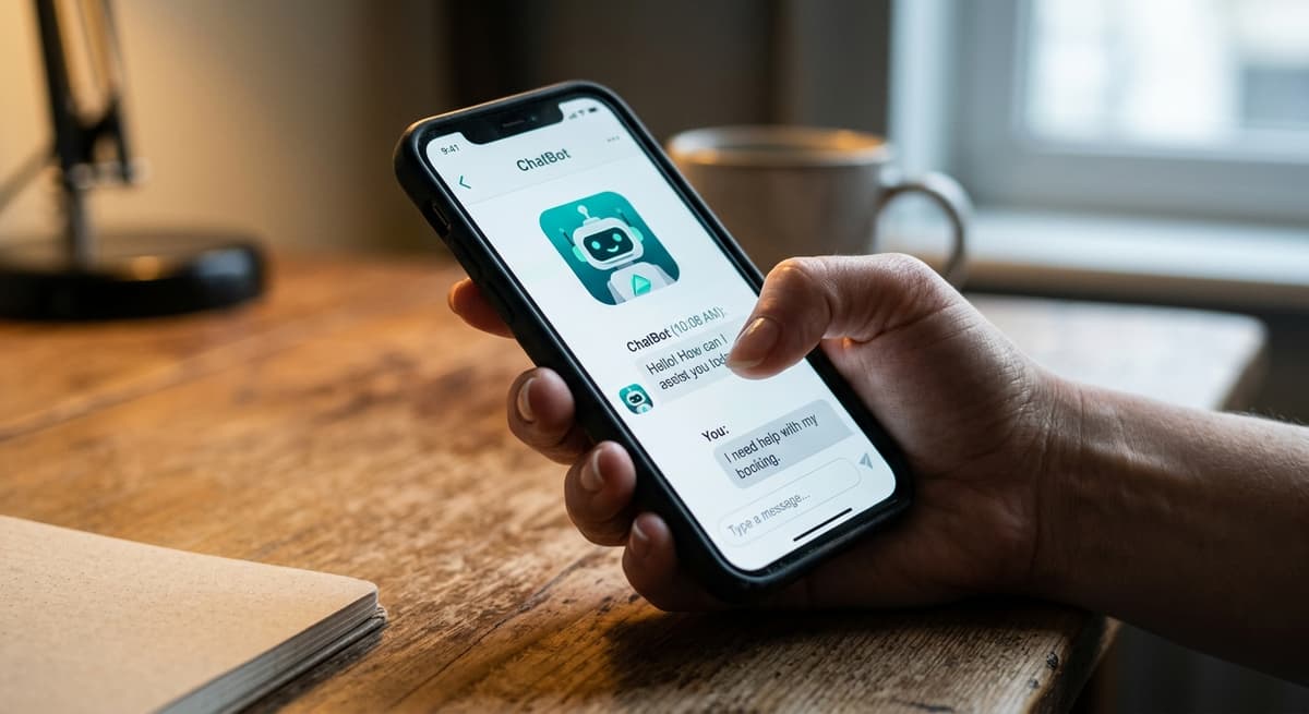Missouri smartphone chatbot illustrating concerns about AI mental health apps under SB 1444