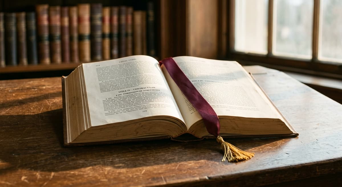 Ohio open legal code book on a library reading desk