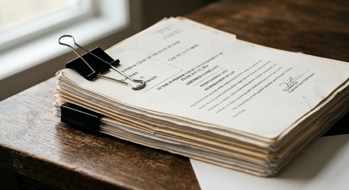 Arkansas stack of court documents held together with a binder clip