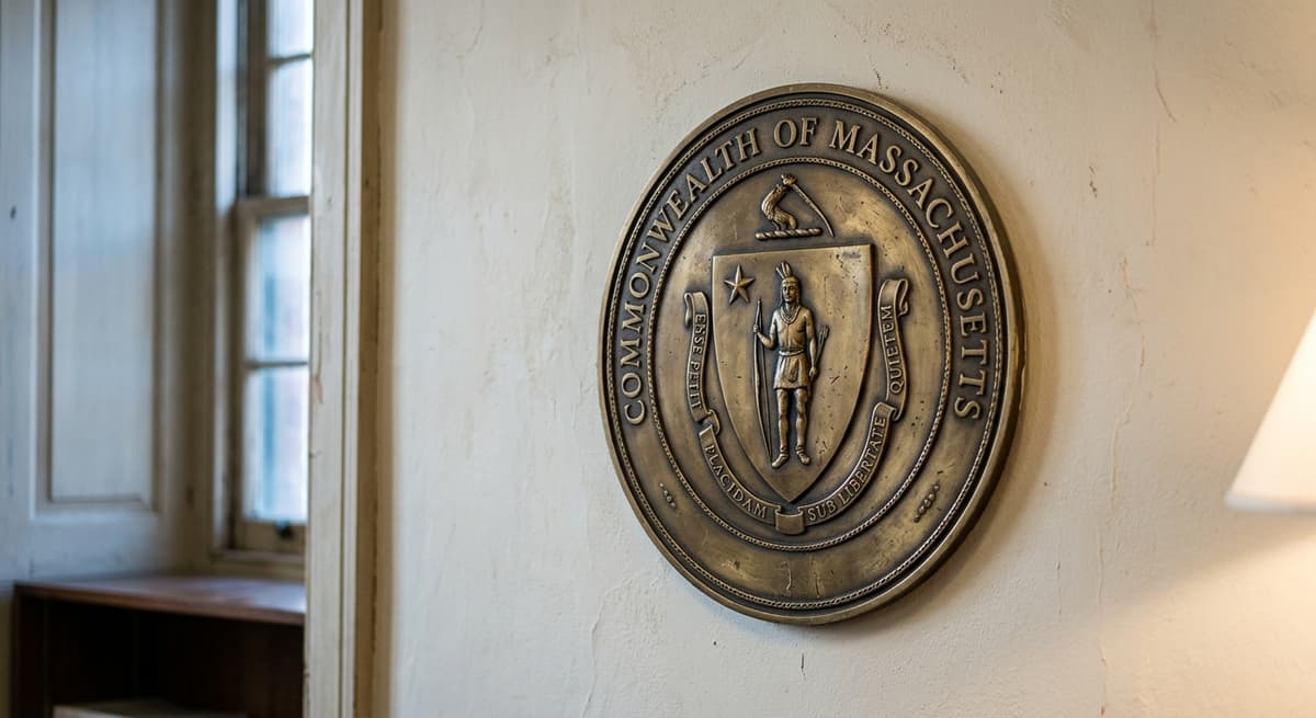 state seal or government emblem on a wall