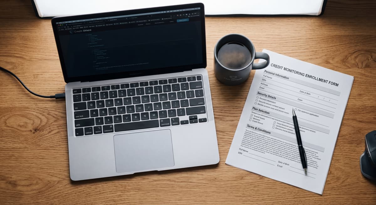 Credit monitoring enrollment form representing Connecticut 24-month identity theft protection requirement for SSN breach victims