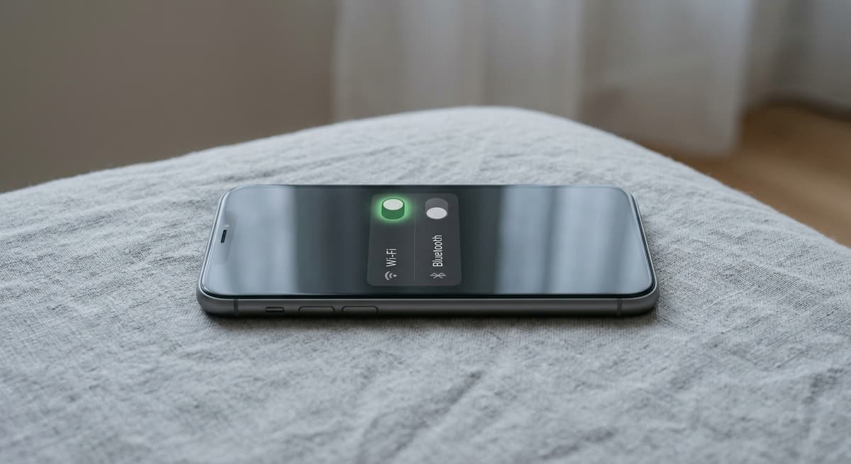smartphone screen showing Wi-Fi and Bluetooth connectivity toggles