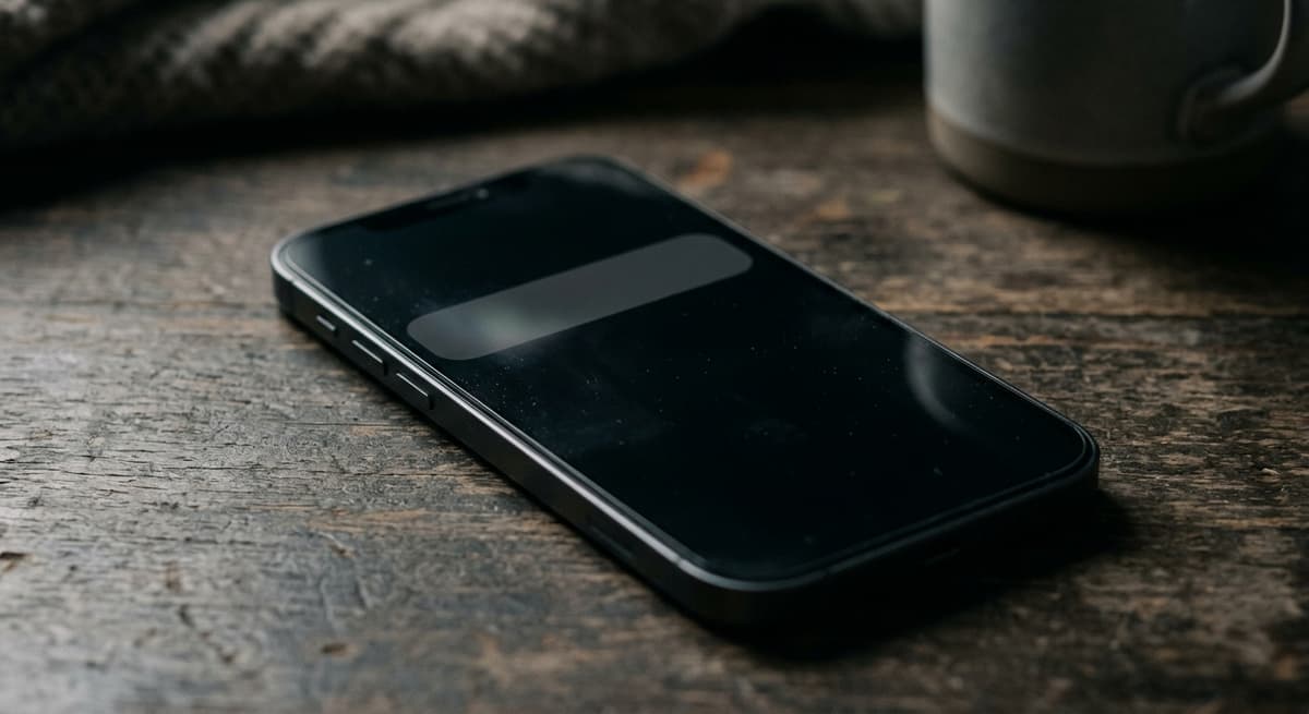 a close crop of a phone showing a blank notification banner shape