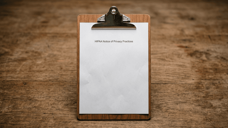 Arizona hipaa notice of privacy practices document on a clipboard