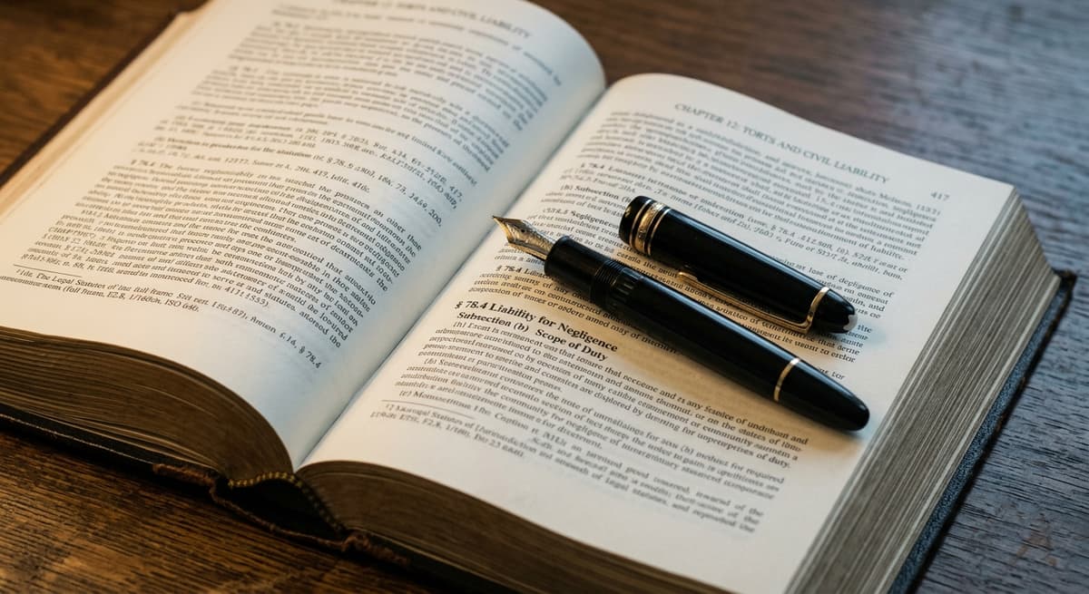 Ohio pen resting on an open legal statute book