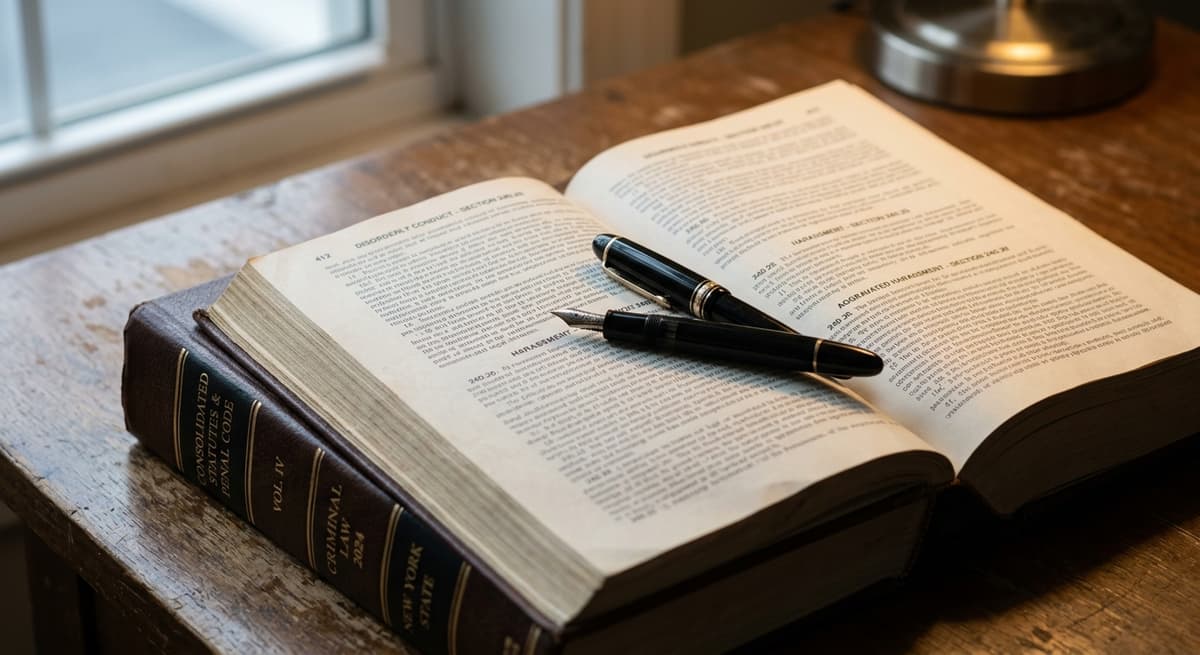 Georgia pen resting on an open legal statute book
