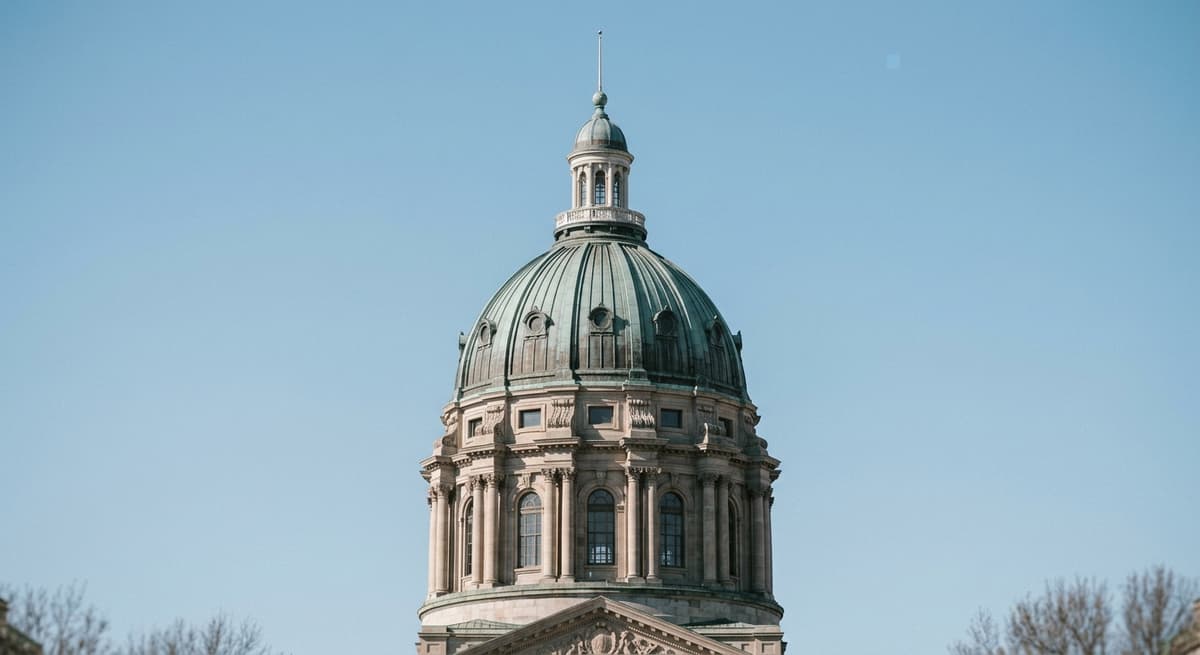 una cúpula de un edificio del capitolio estatal contra un cielo despejado