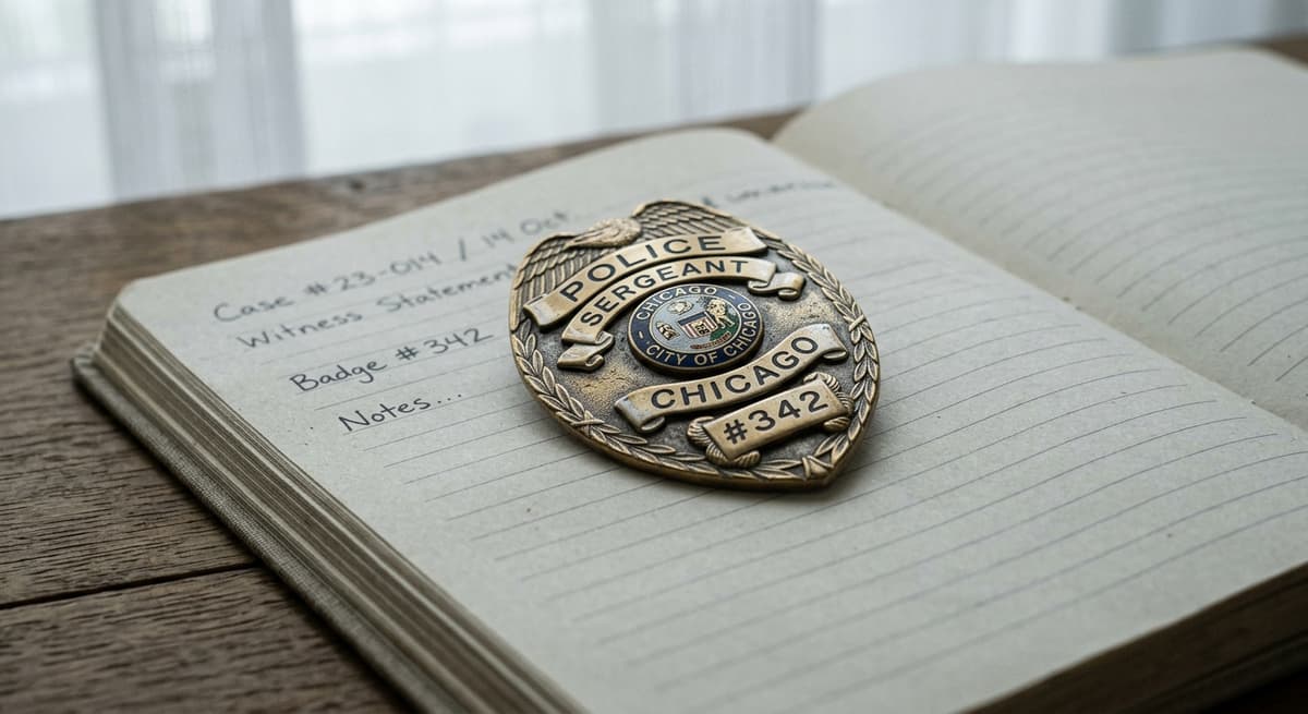 Arkansas police badge resting on a notebook