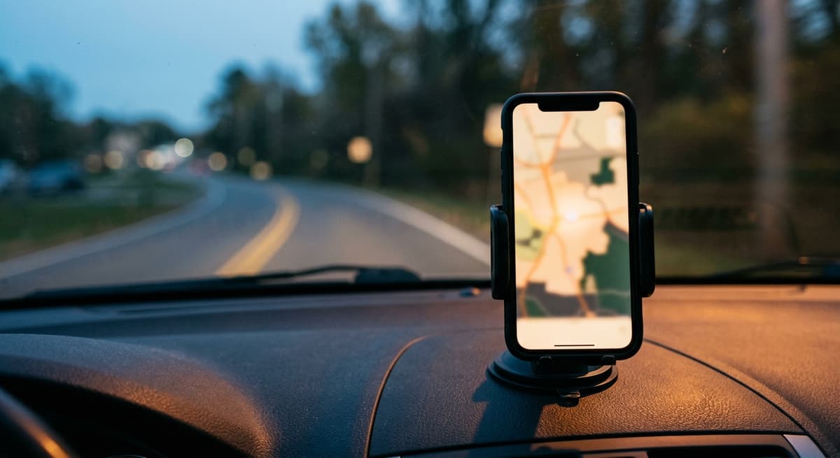 windshield mounting - navigation while driving