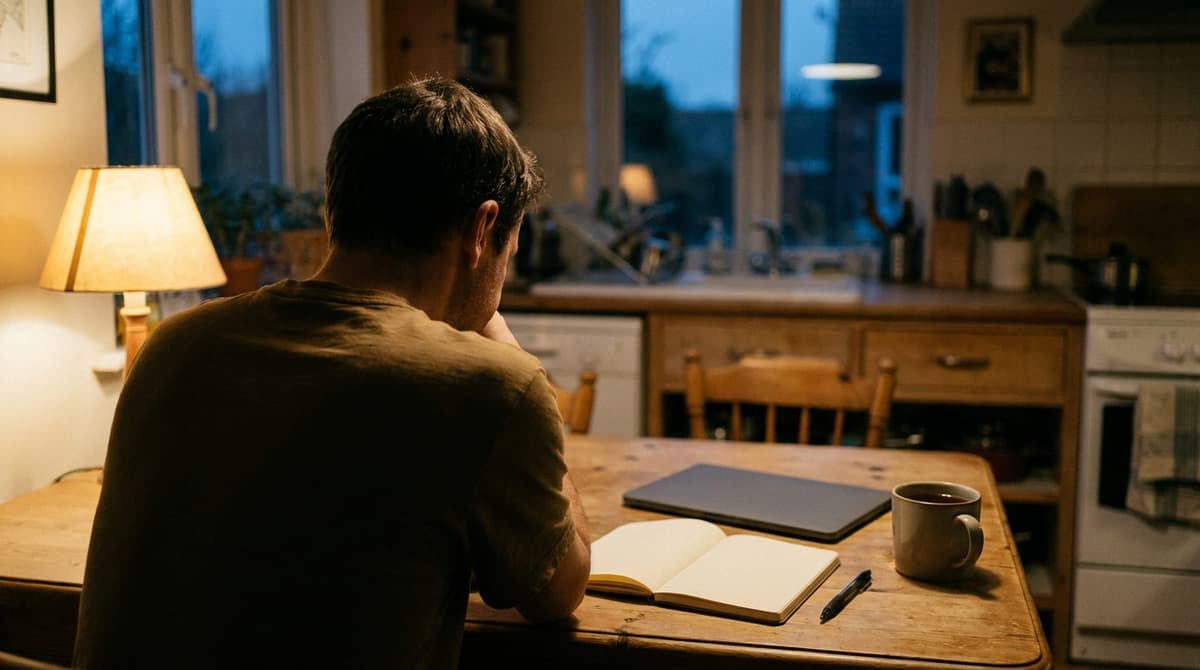 A person reviewing paperwork at a kitchen table, illustrating the RCW 4.24.420 criminal act defence