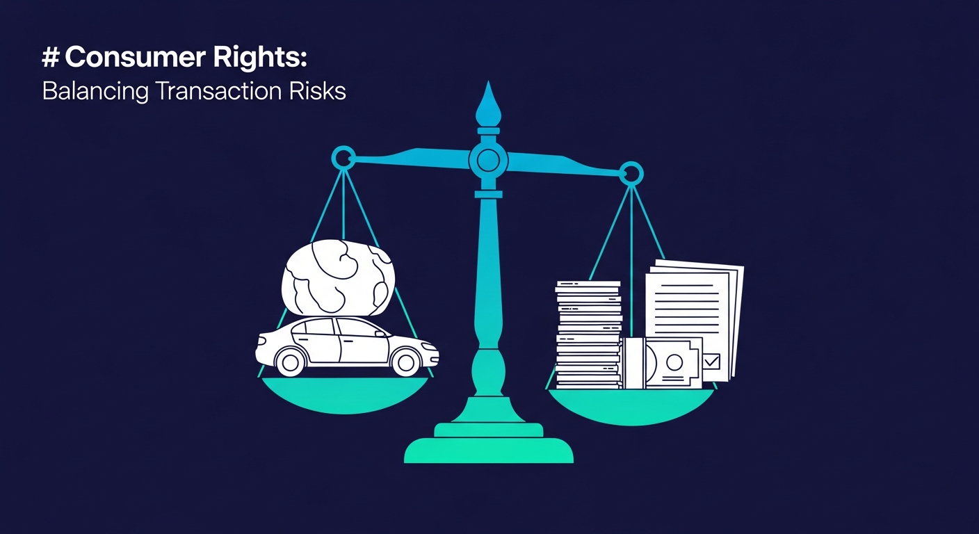 Consumer rights scales of justice with car