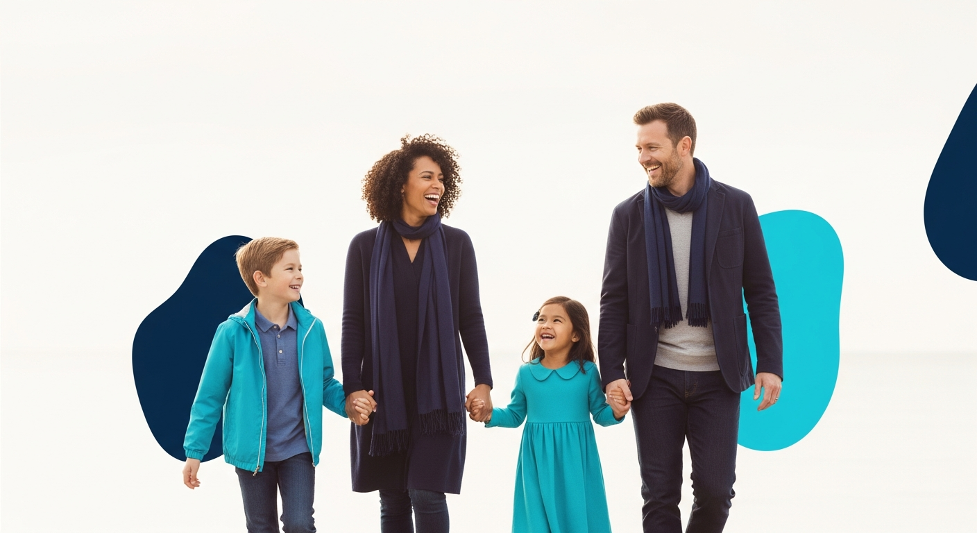Family on the coast of New Brunswick