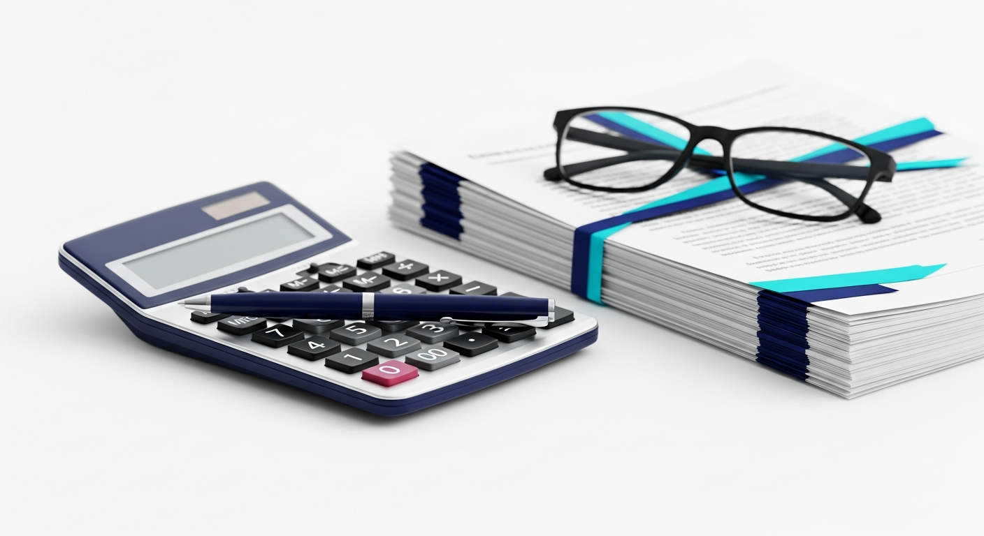 Financial calculator and legal documents for child support estimation